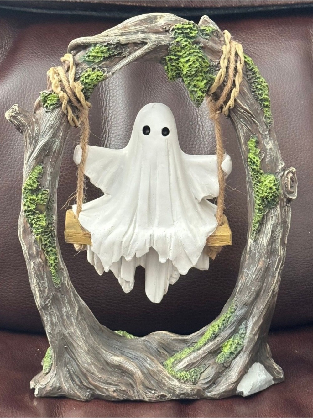 NEW Sweet Street Ghost on Tree Swing Halloween Figurine 10” Spooky Cute Decor